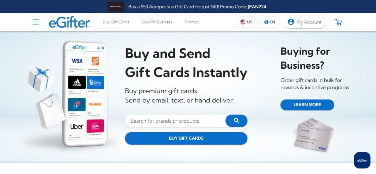 25. eGifter (Gift Cards) (Best Crypto Accepted Business)