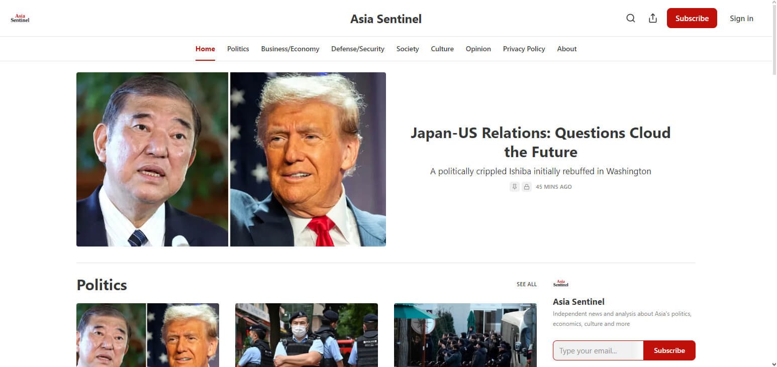 Asia Sentinel