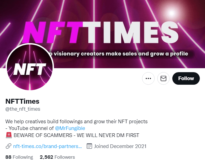 NFT Times (@the_nft_times) Top NFT Influencers on Twitter