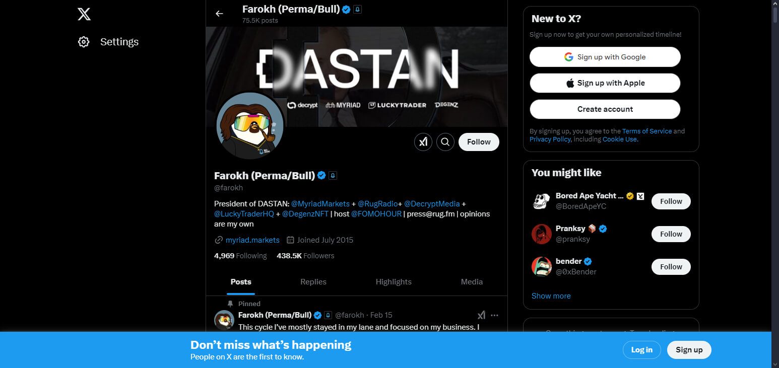 Farokh (@farokh) Top NFT Influencers on Twitter