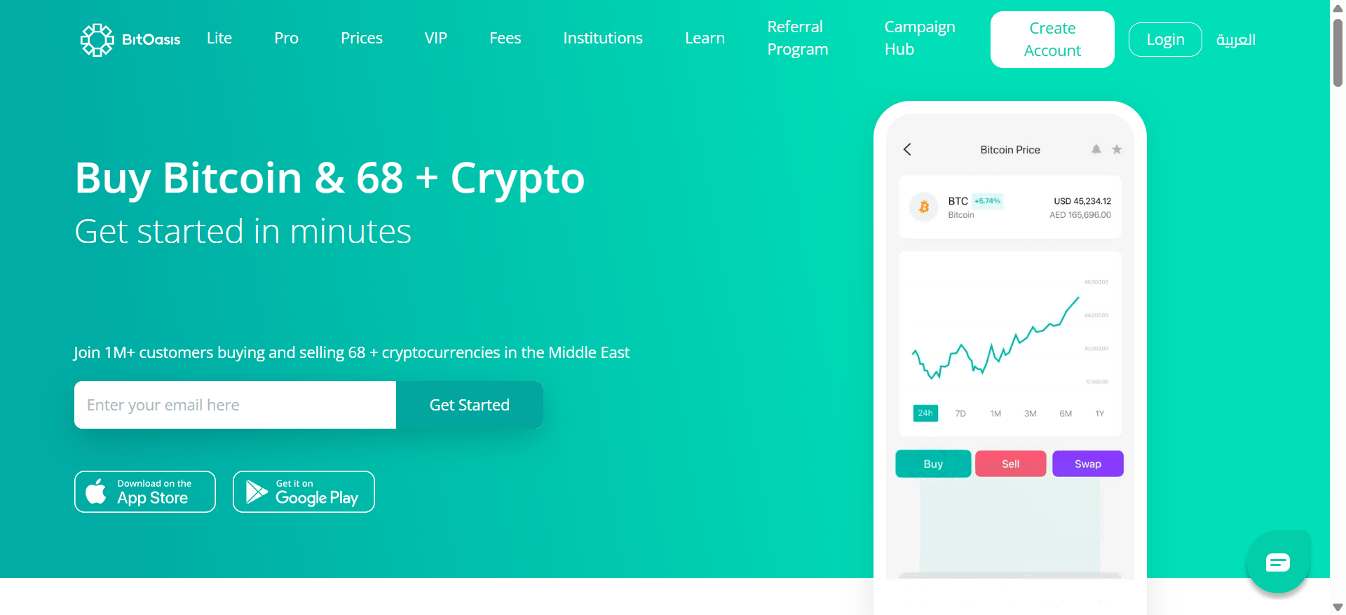BitOasis is a cryptocurrency exchange based in the UAE