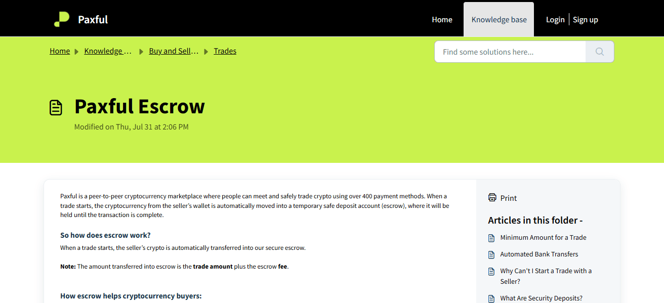 Paxful Escrow