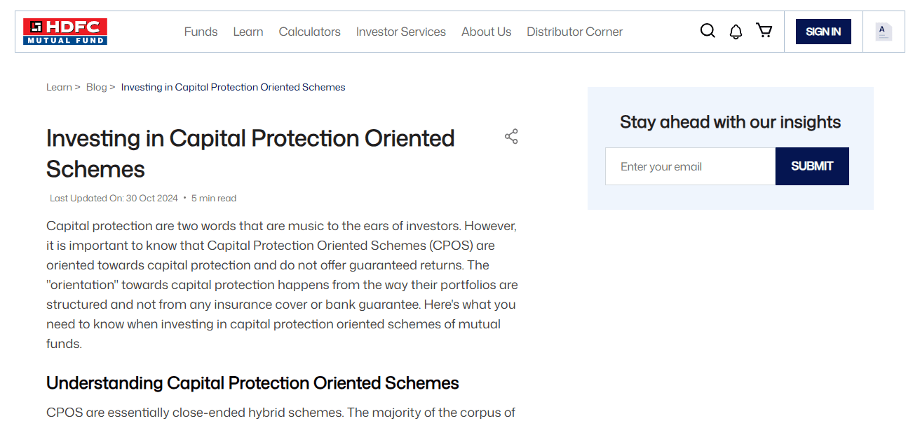 HDFC Capital Protection Oriented Fund