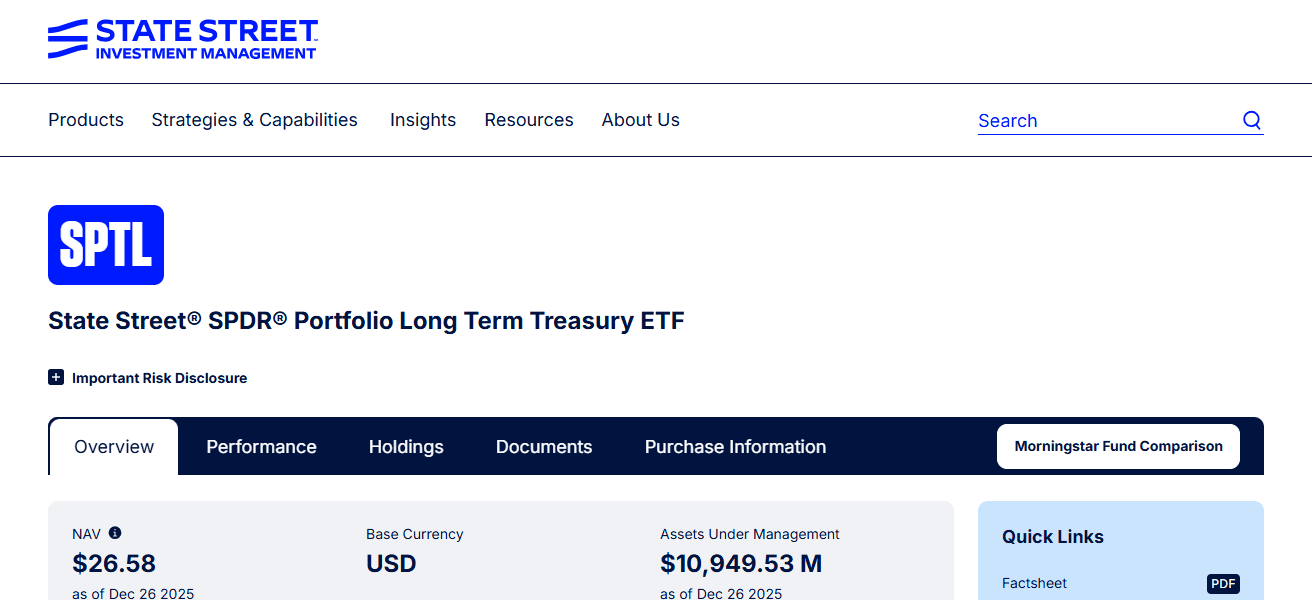 SPDR Portfolio Long Term Treasury ETF (SPTL)