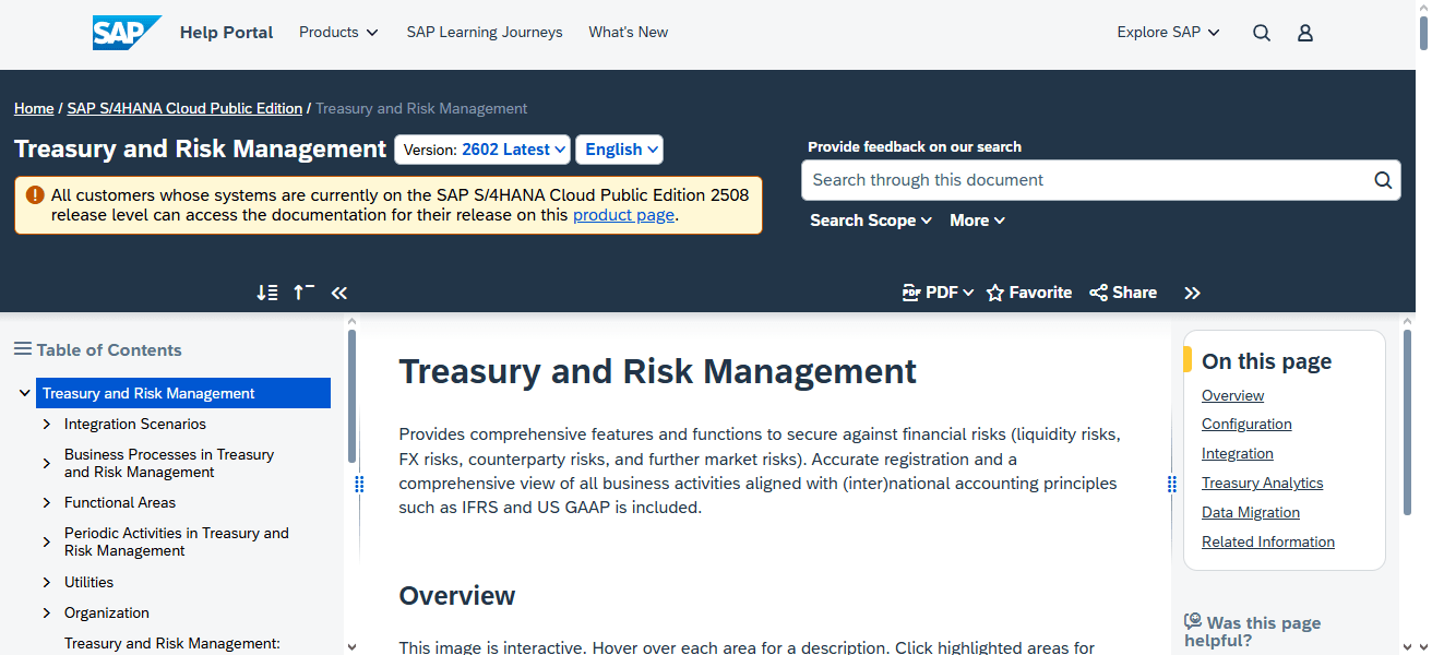 SAP Treasury and Risk Management