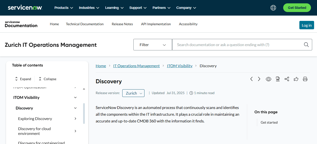 ServiceNow Discovery