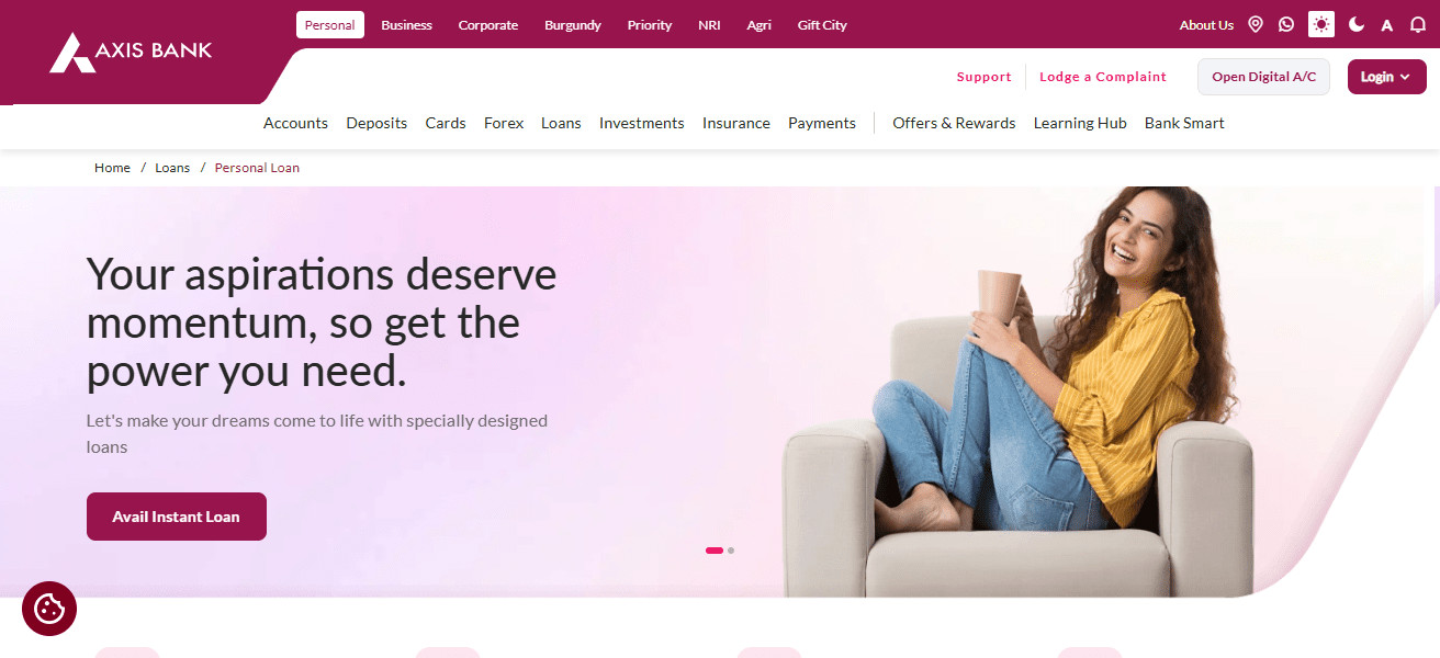 3. Axis Bank Personal Loan