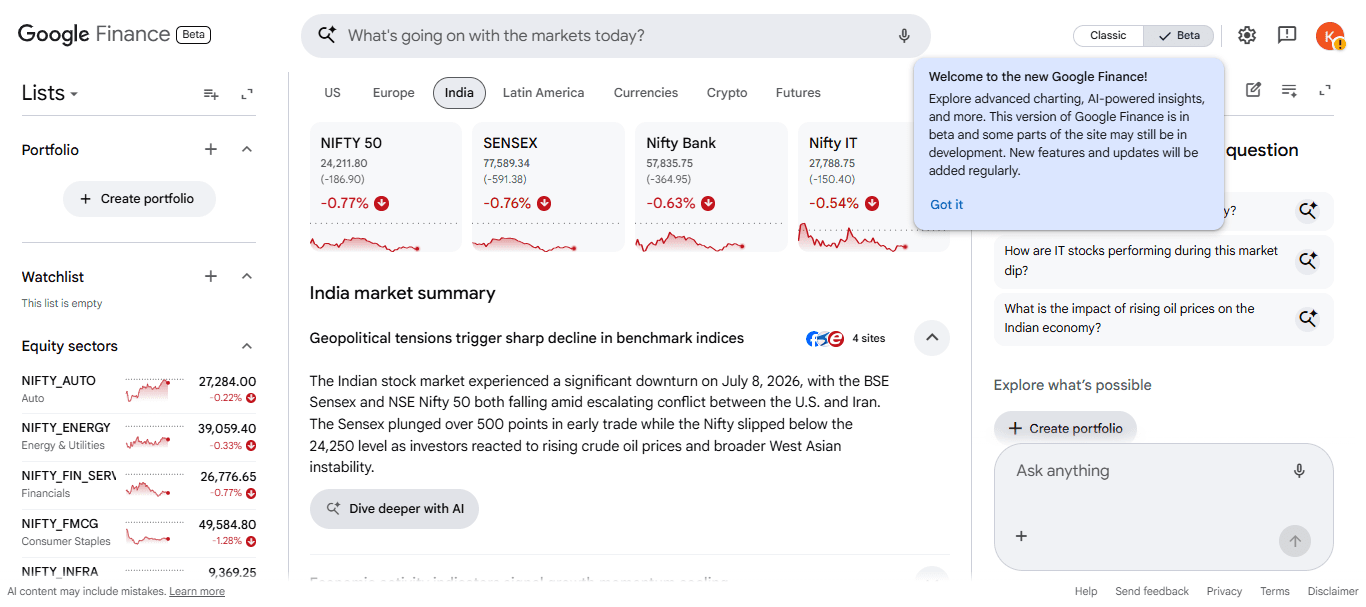Google Google Finance