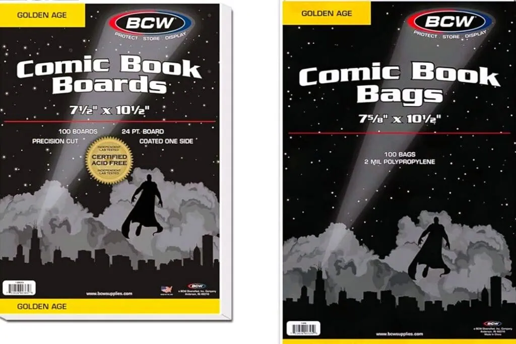 Golden age comic book bag
