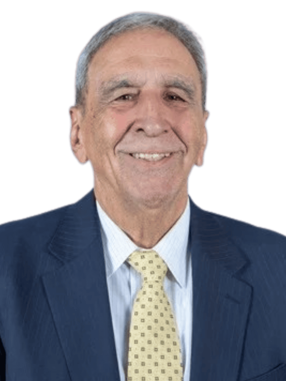 Professional man in suit smiling, representing connection and communication skills.