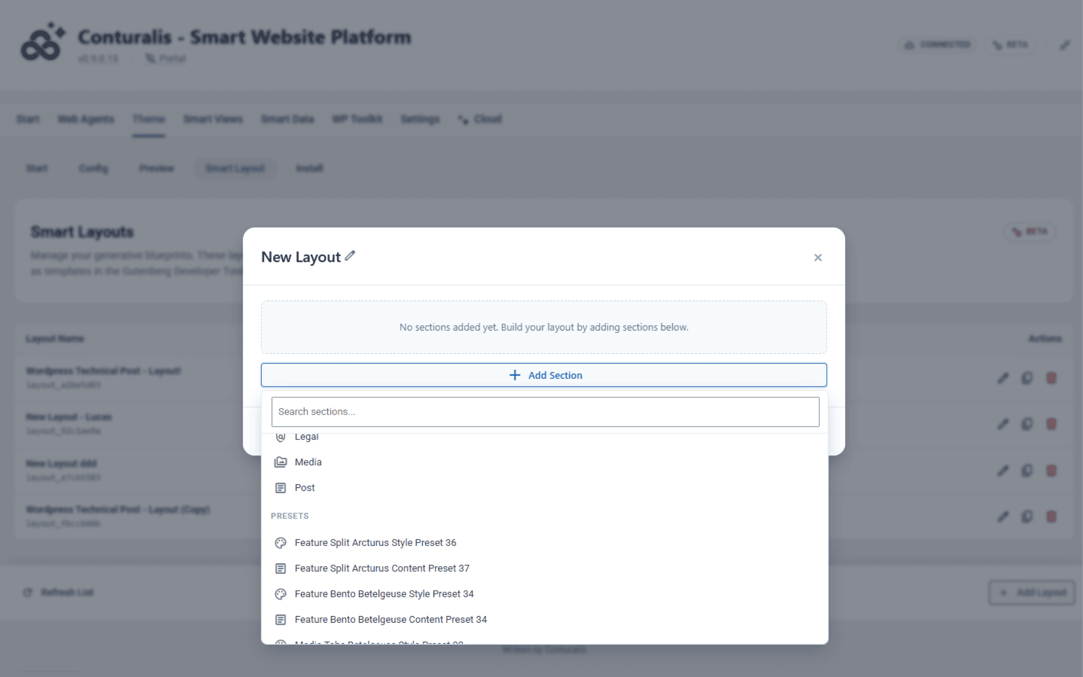Creating a New Smart Layout in Conturalis