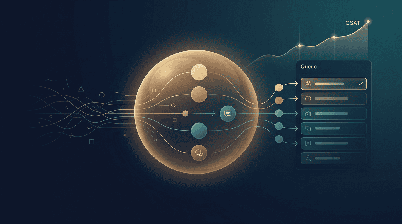 A premium minimalist vector illustration depicting the concept of an empathetic AI coworker.