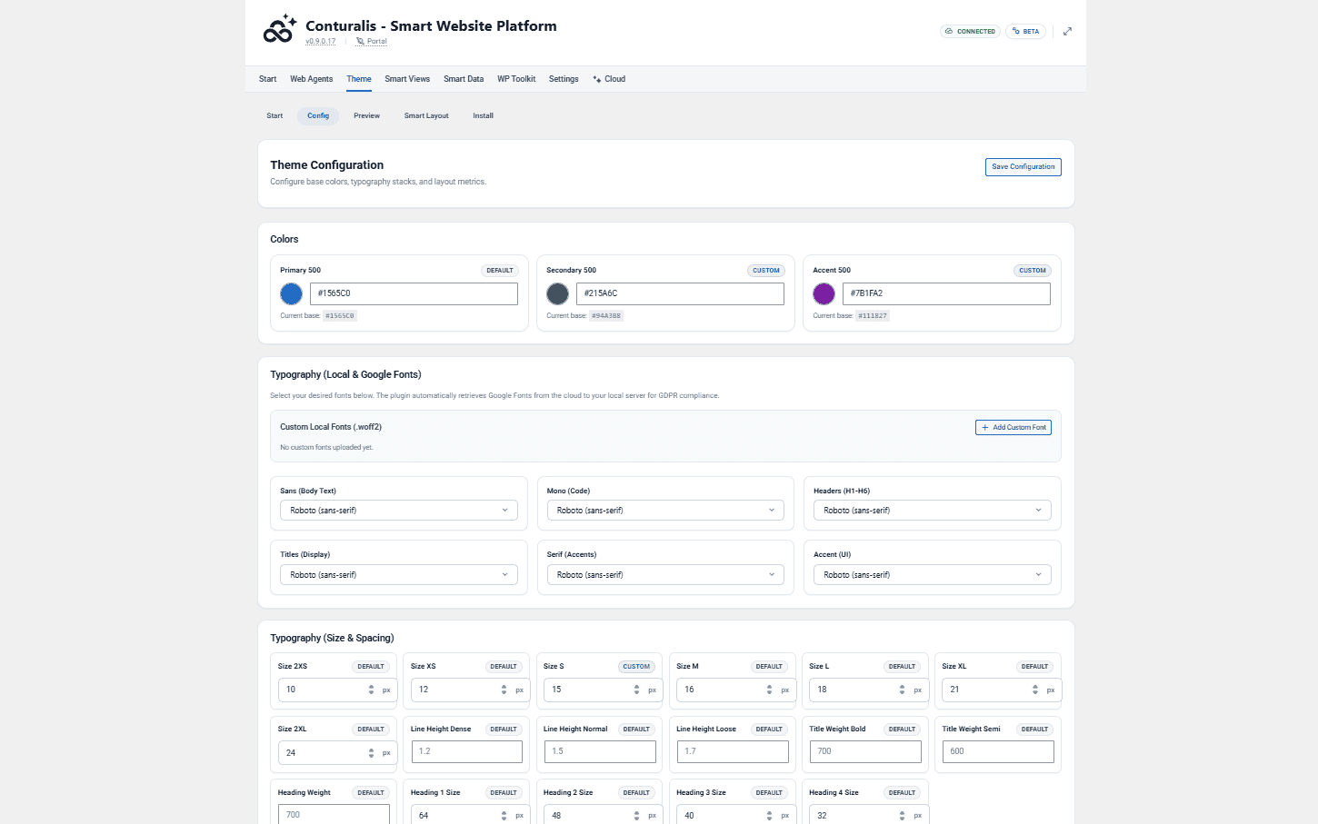 Theme Settings Configuration