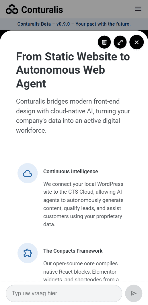 Conturalis Web Agent mobile interface preview