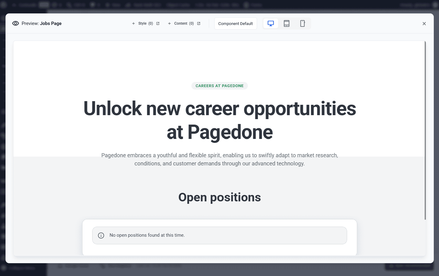 Live jobs portal rendering dynamically from the Arcturus registry schema
