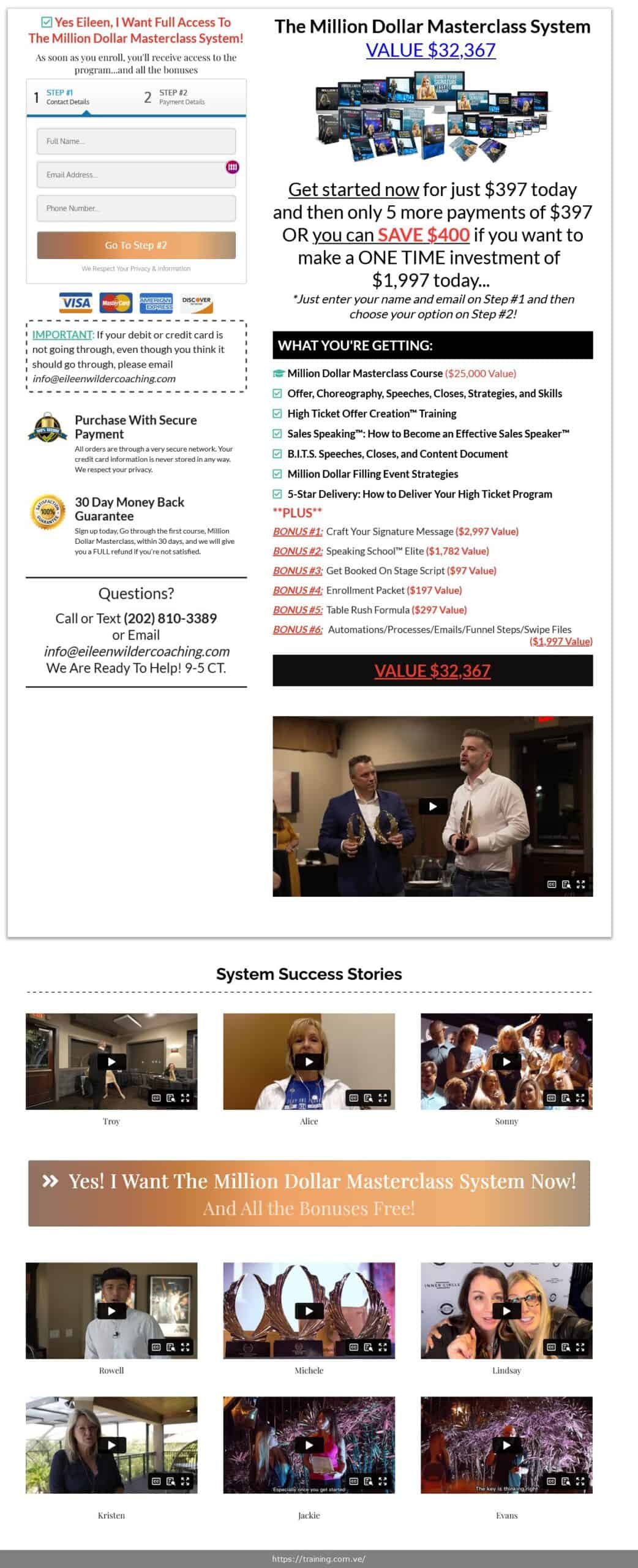 million dollar masterclass by eileen wilder