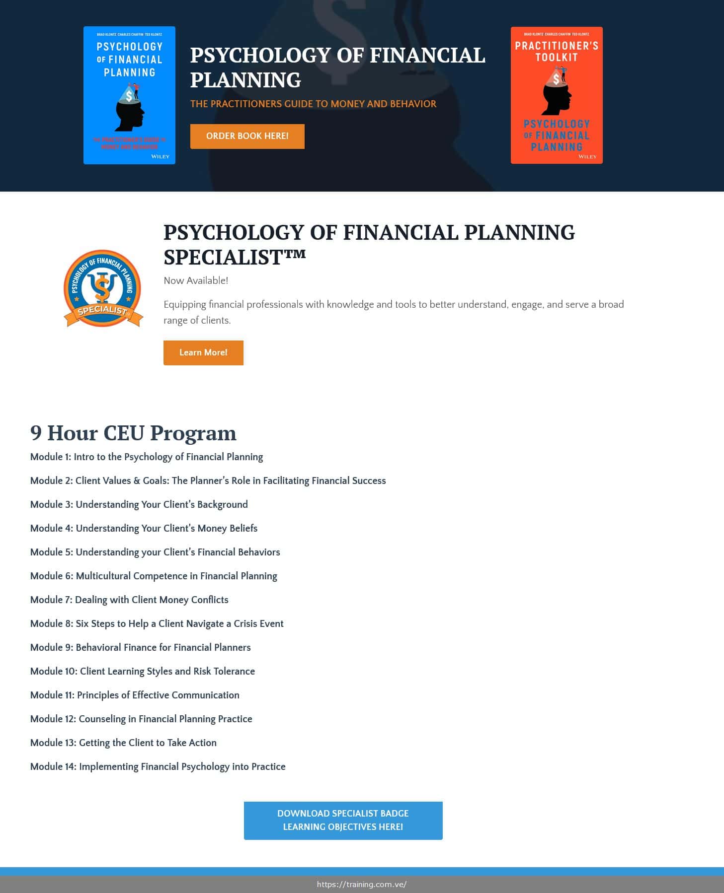 psychology of financial planning specialist by brad klontz