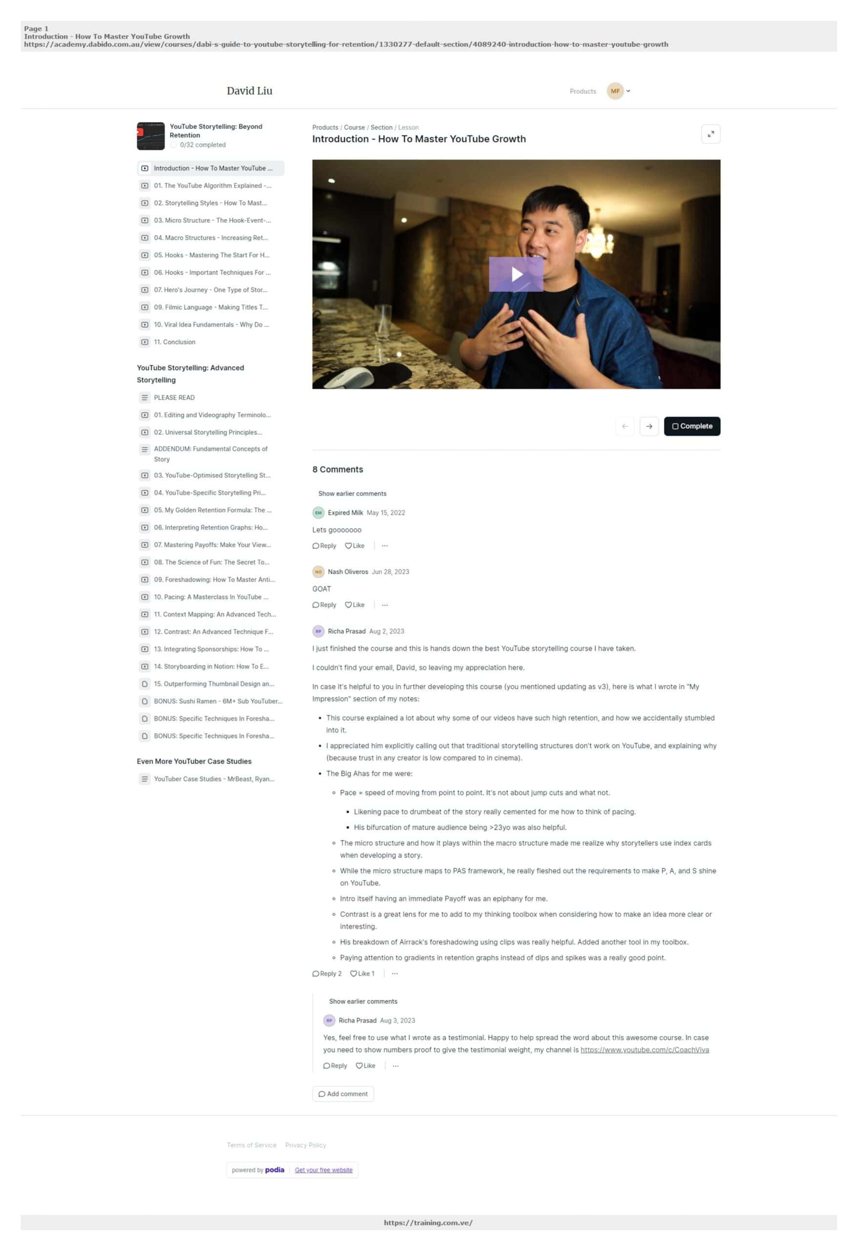 youtube storytelling beyond retention by david liu