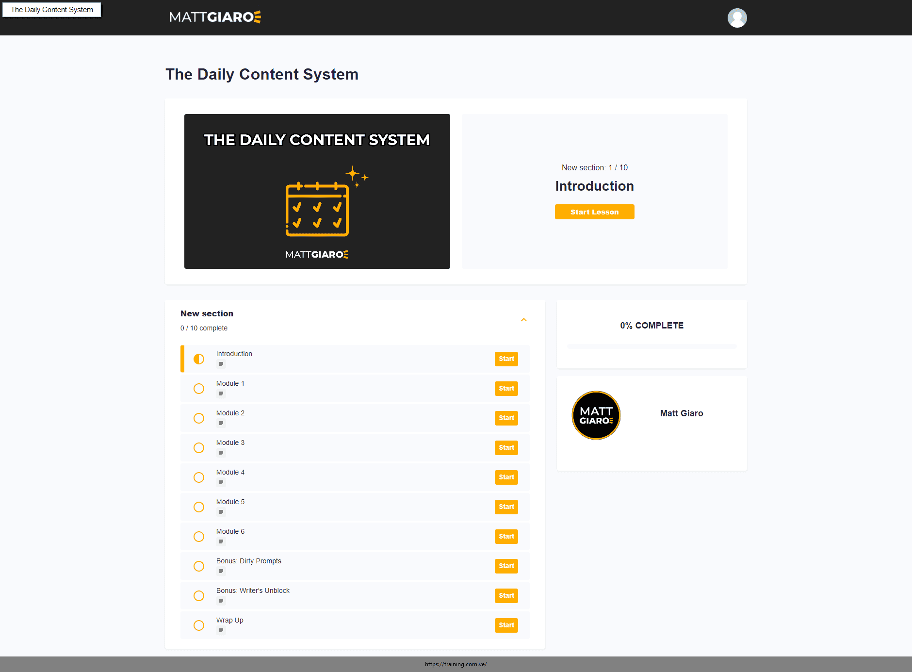 the daily content system by matt giaro
