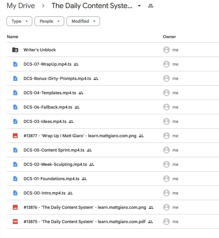 the daily content system by matt giaro