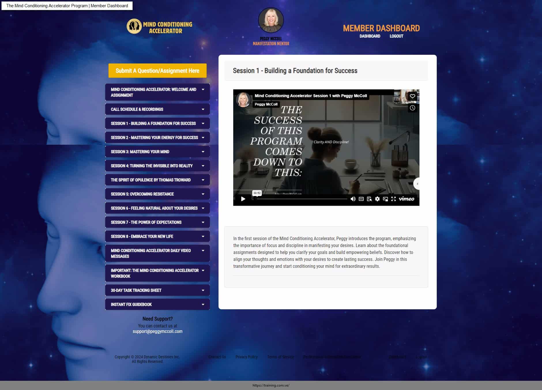 mind conditioning accelerator program by peggy mccoll