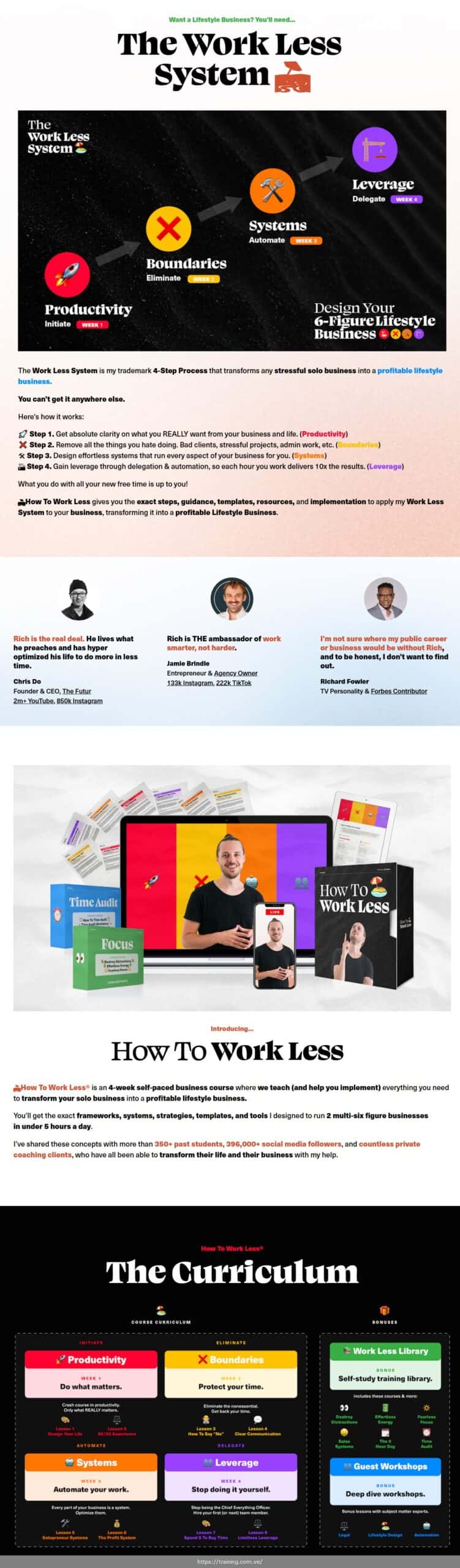 how to work less by rich webster
