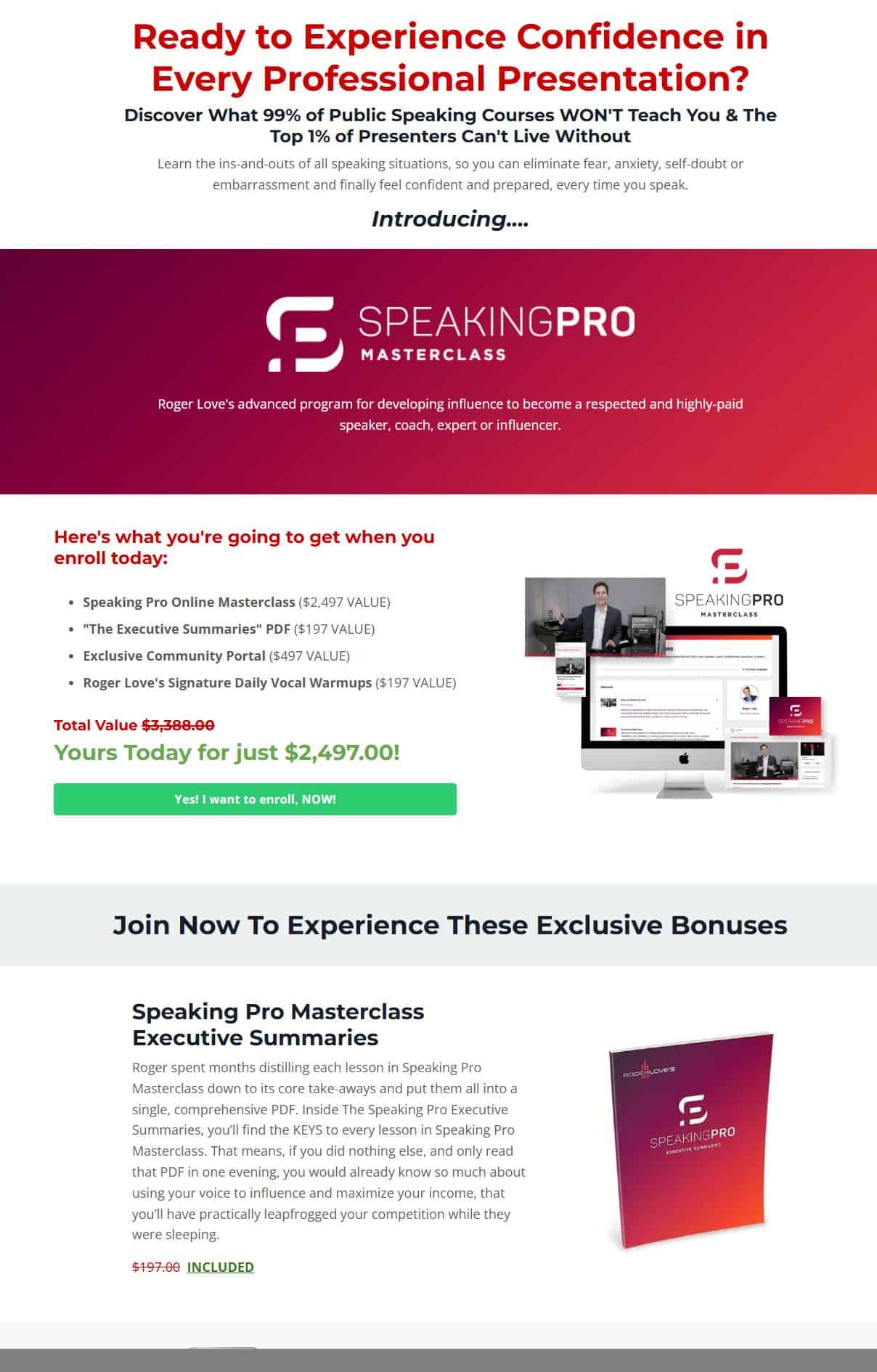 speaking pro masterclass by roger love