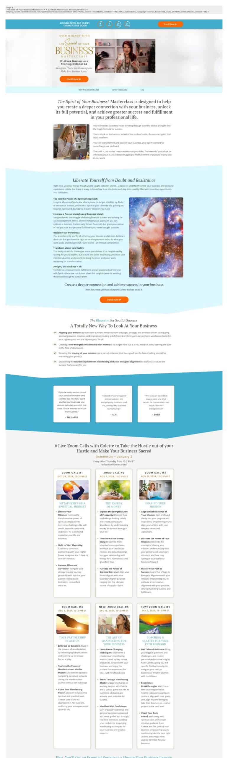 the spirit of your business masterclass by colette baron reid
