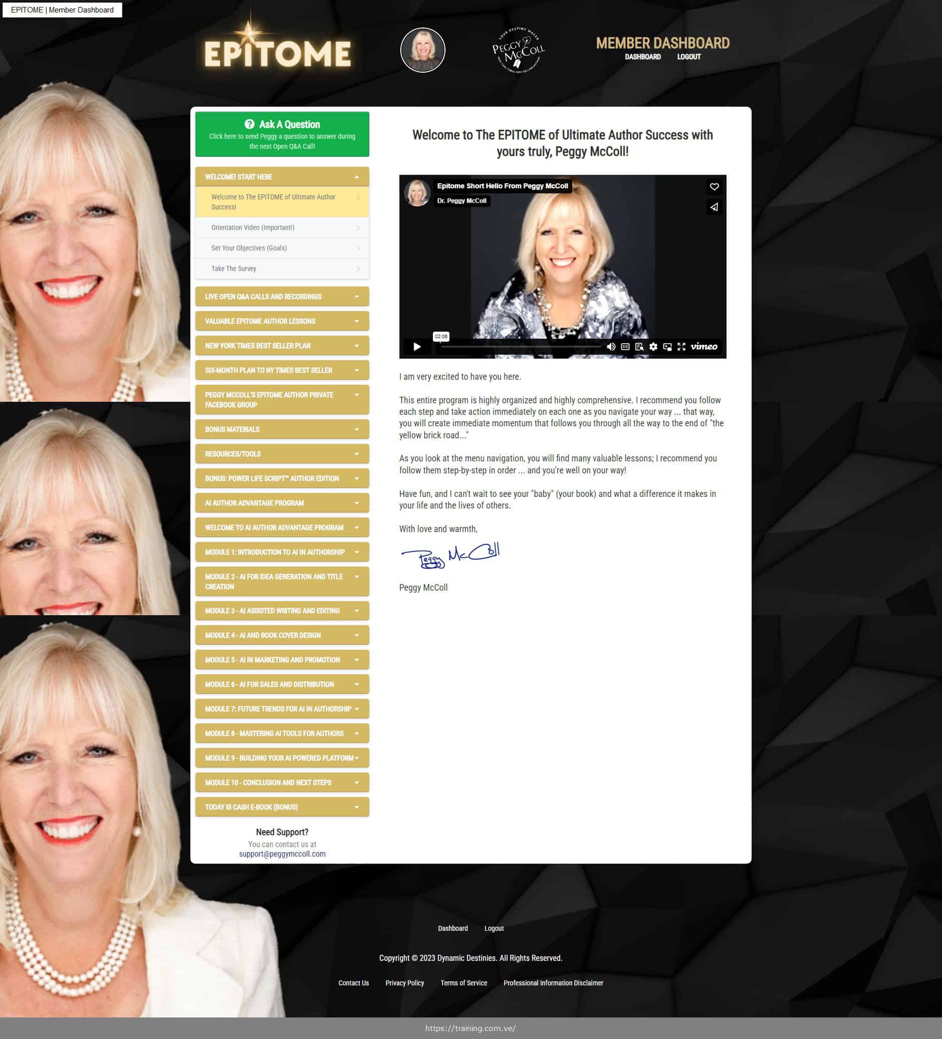 epitome of ultimate author success by peggy mccoll