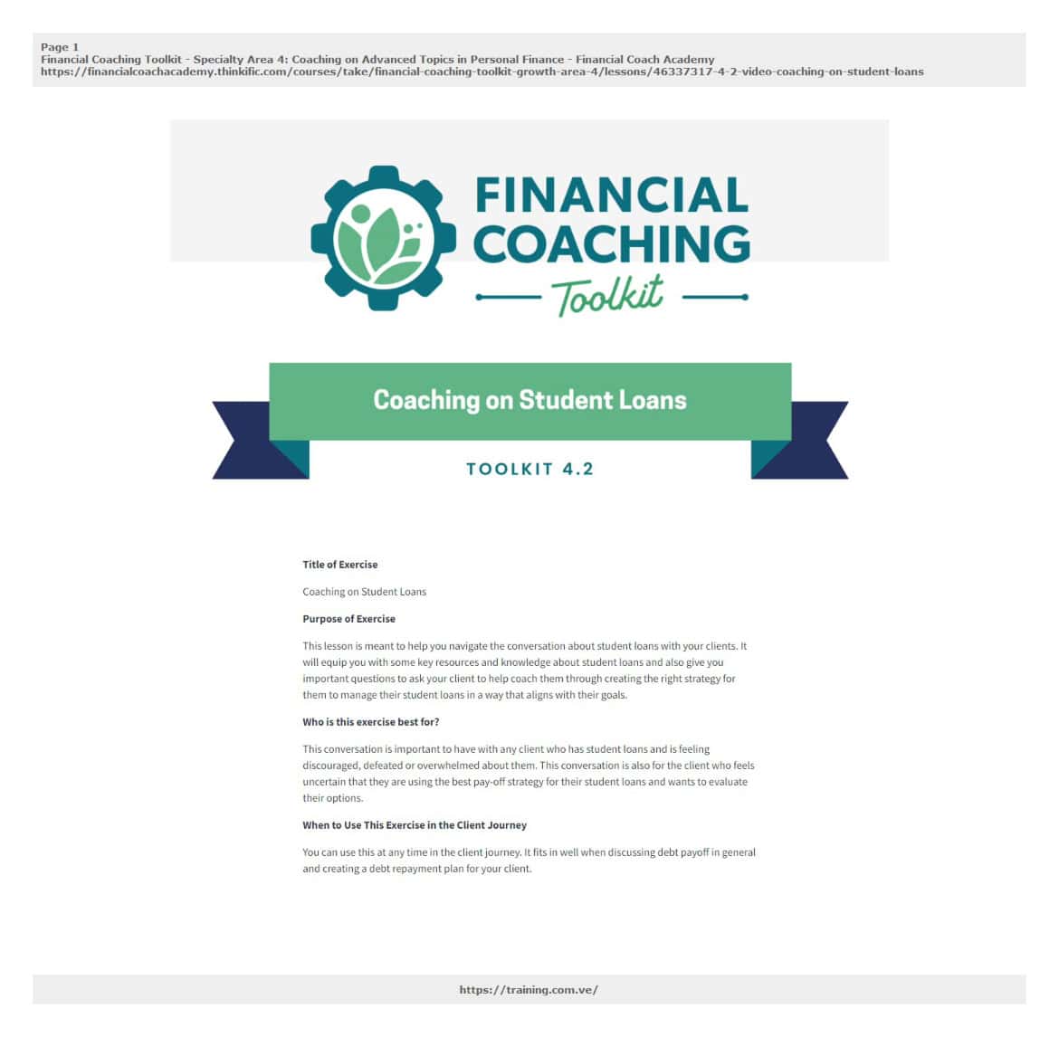 coaching on advanced topics in personal finance financial coaching toolkit