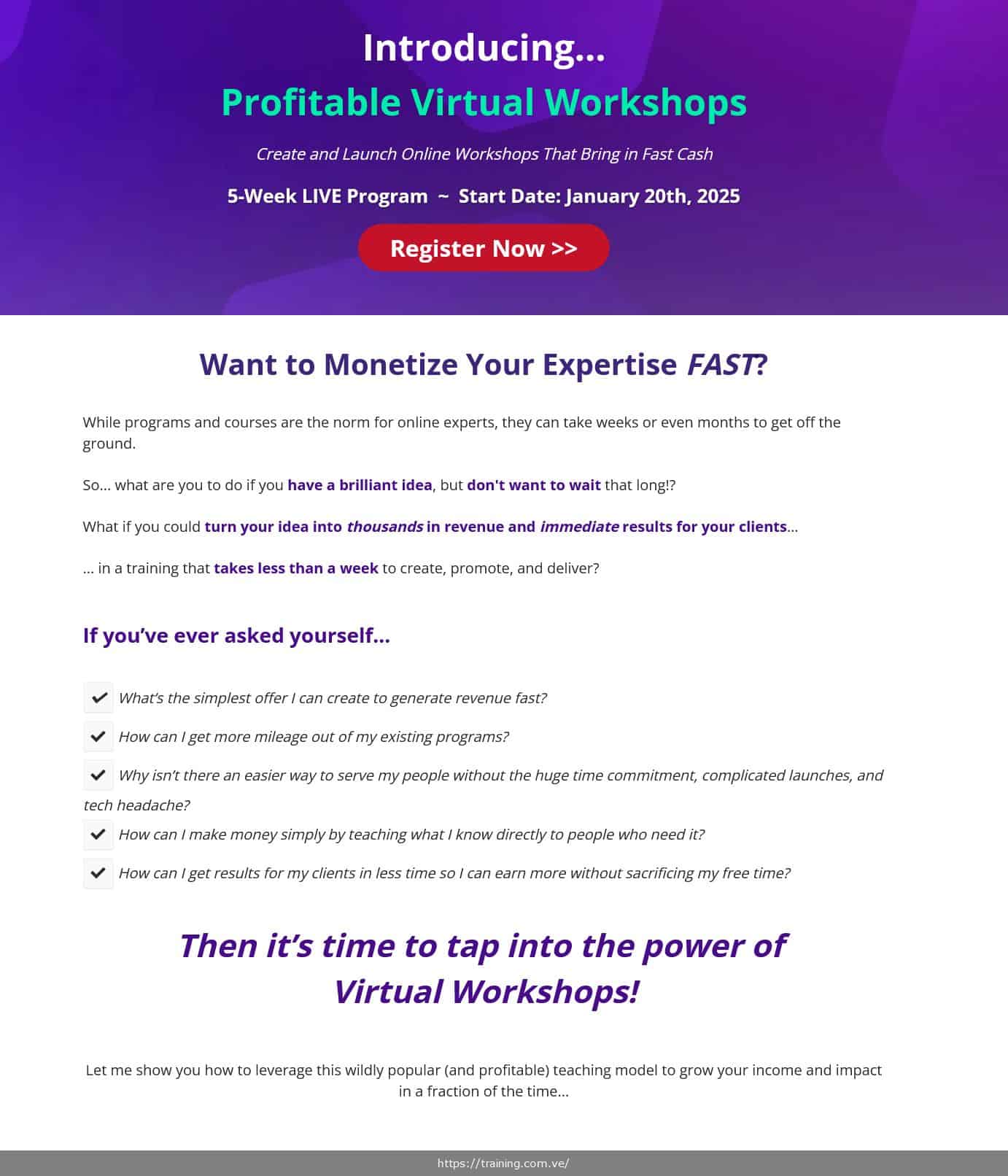profitable virtual workshop by alina vincent