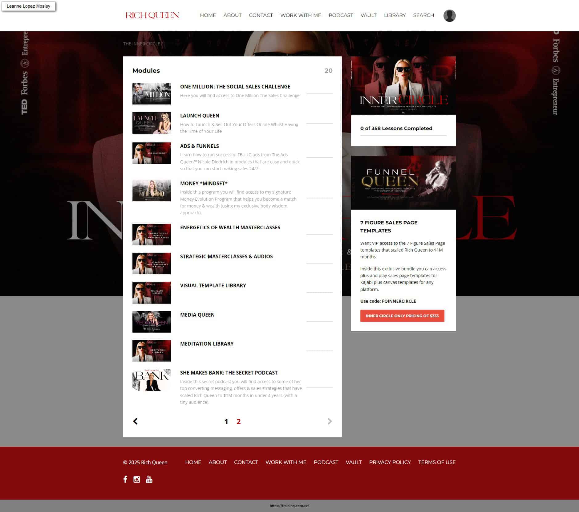 the inner circle all courses by leanne lopez mosley