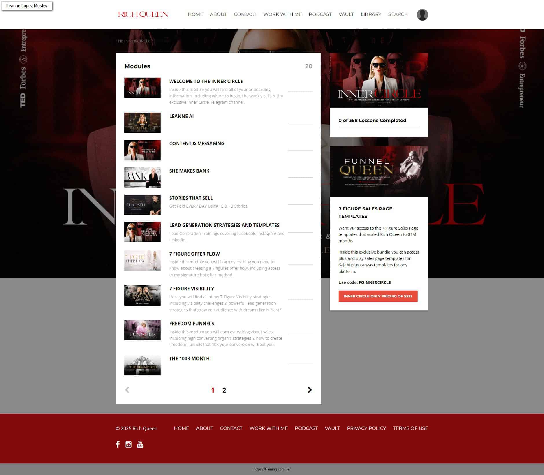 the inner circle all courses by leanne lopez mosley