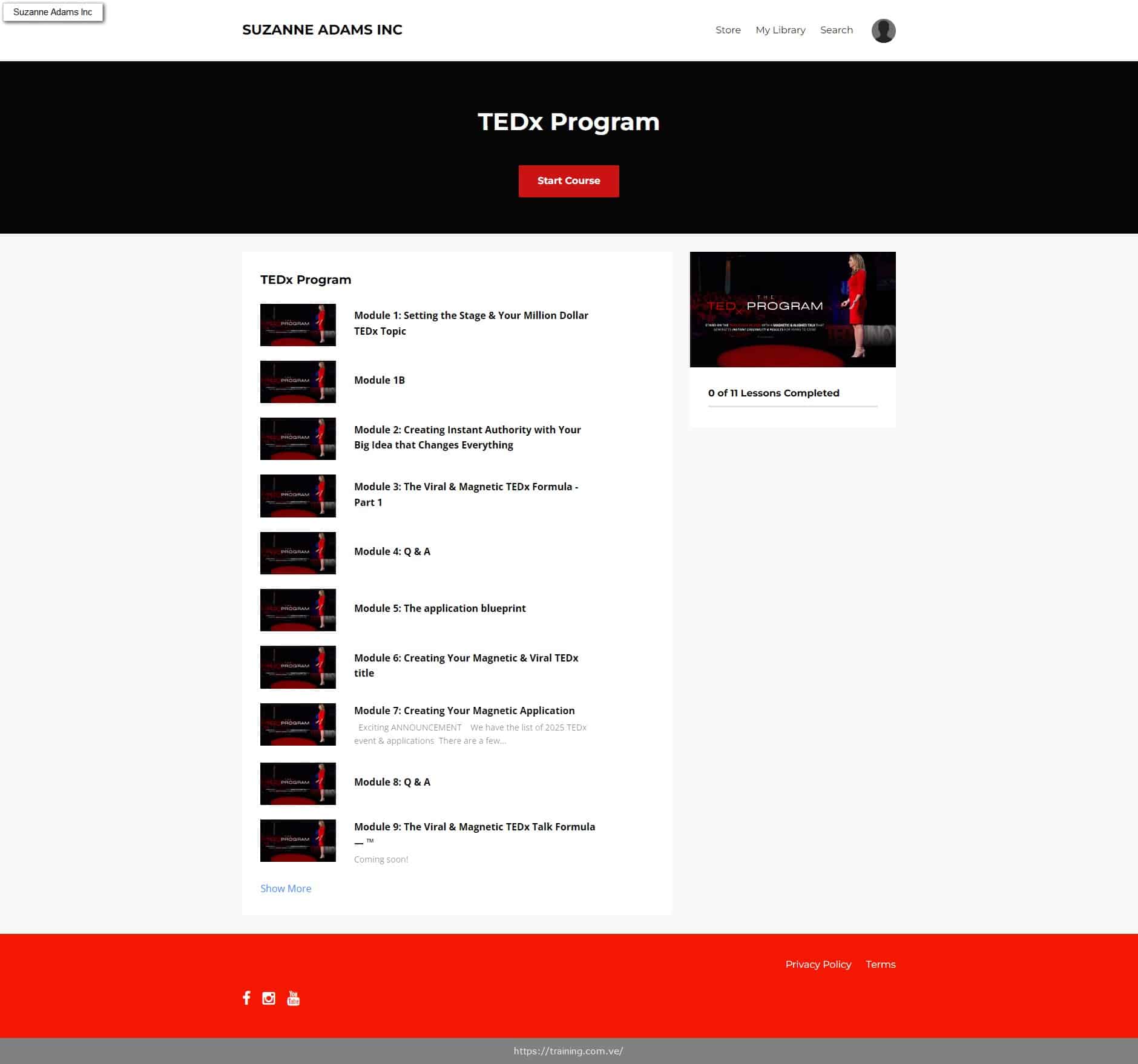 the tedx program by suzanne adams
