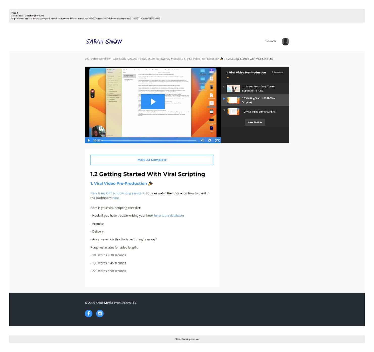 viral video workflow by sarah snow