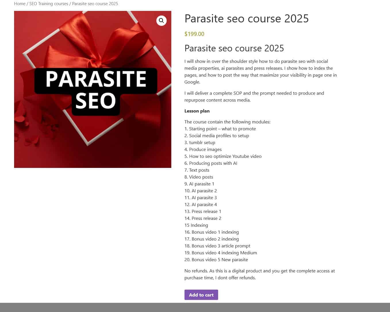 parasite seo course 2025 by jesper nissen