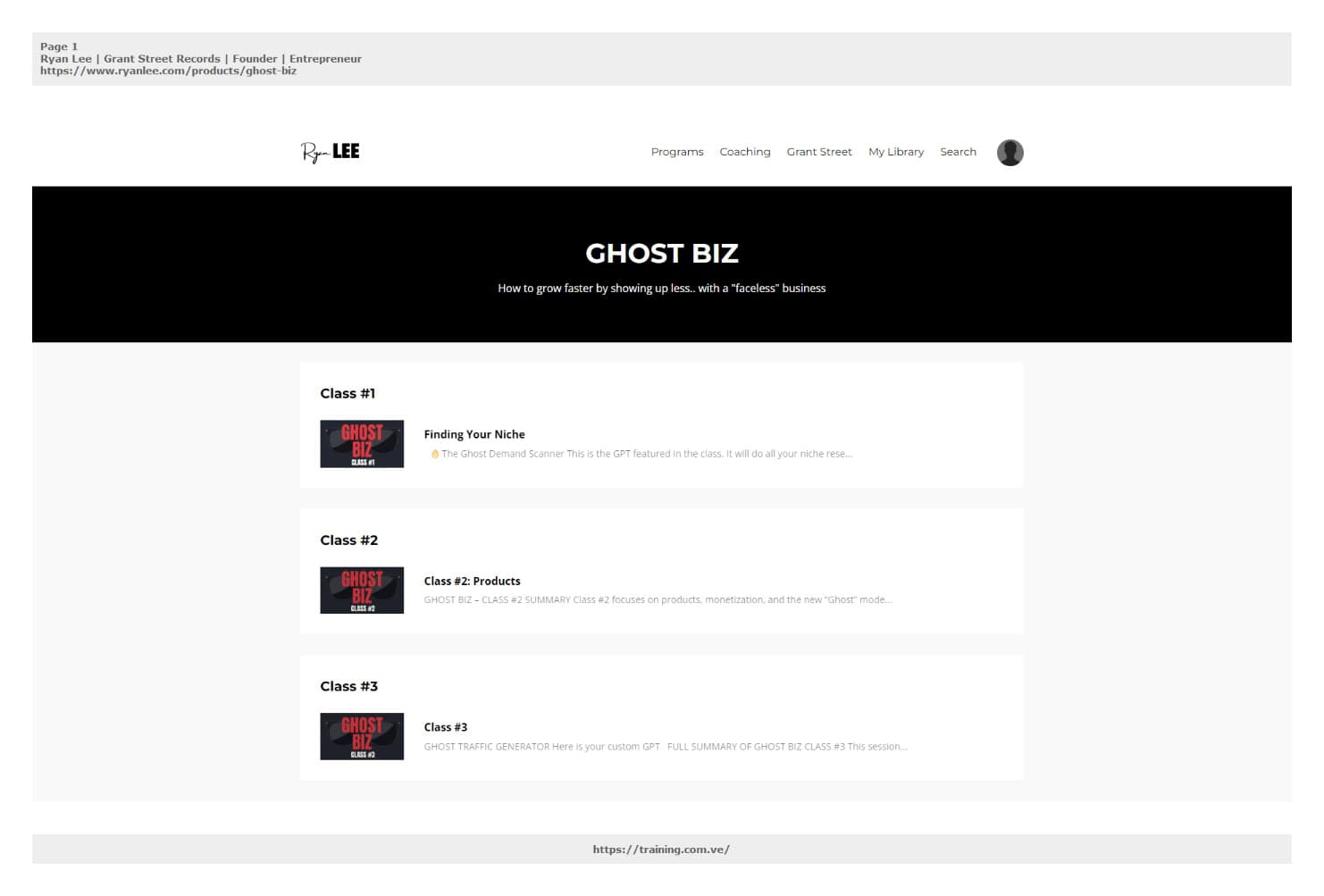 your ghost biz faceless mastermind by ryan lee