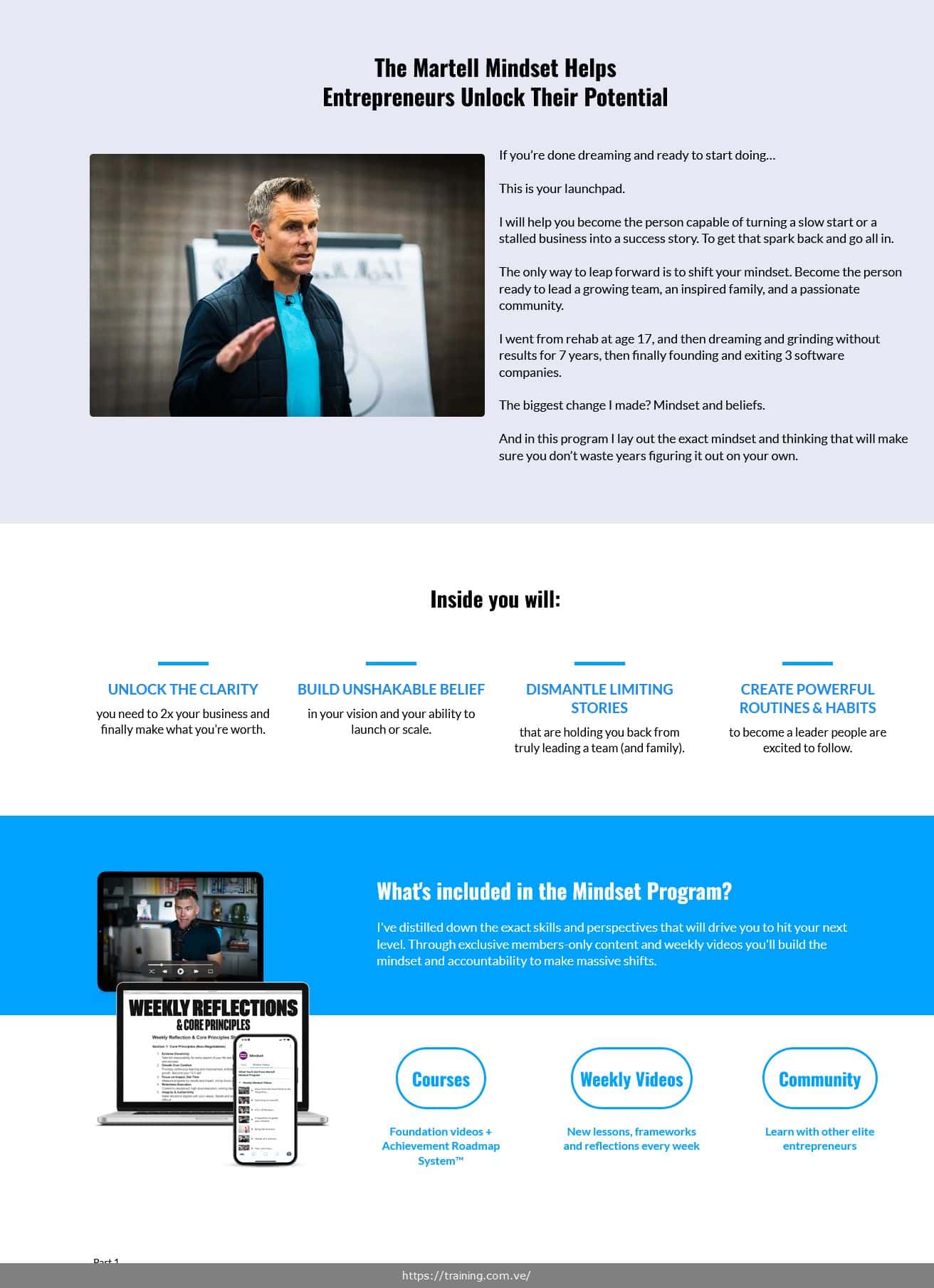 mindset program by martell coaching