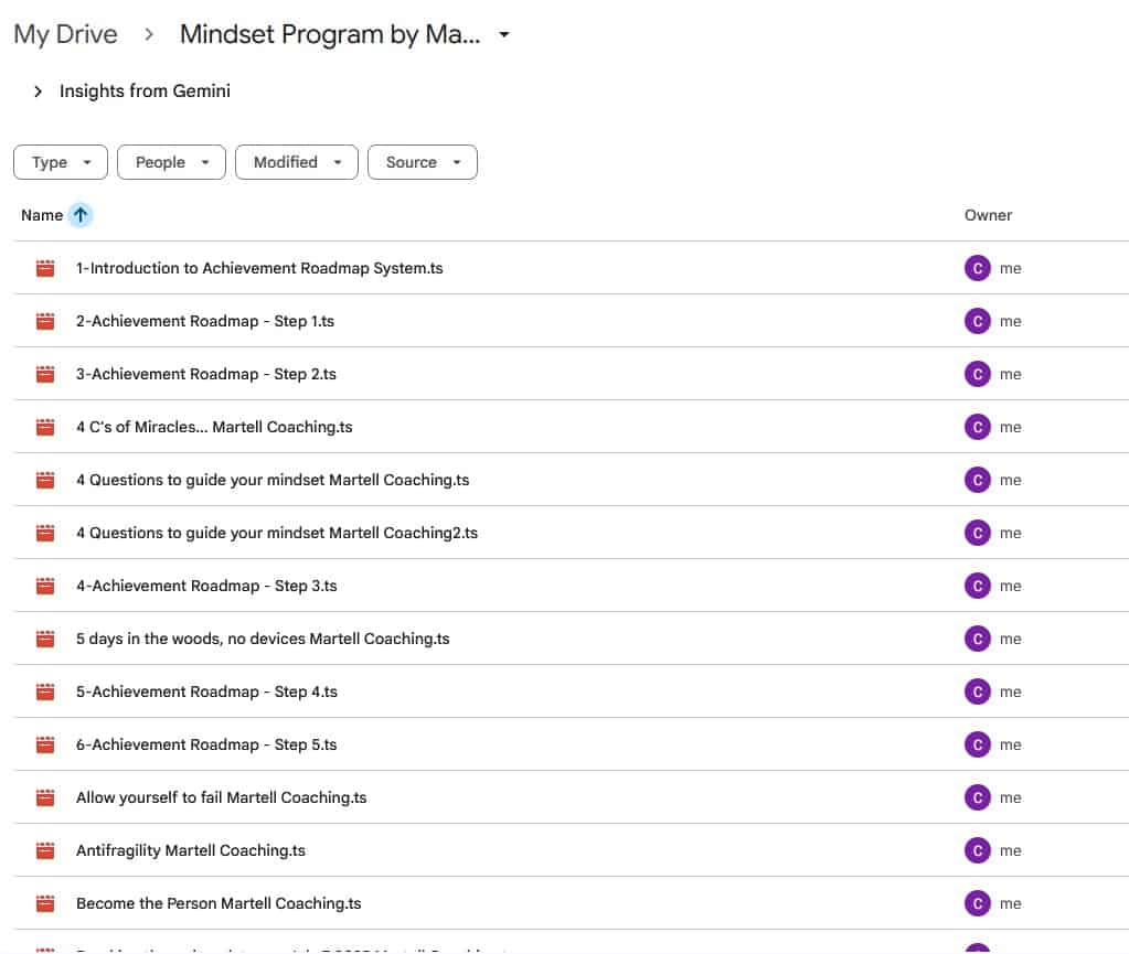 mindset program by martell coaching