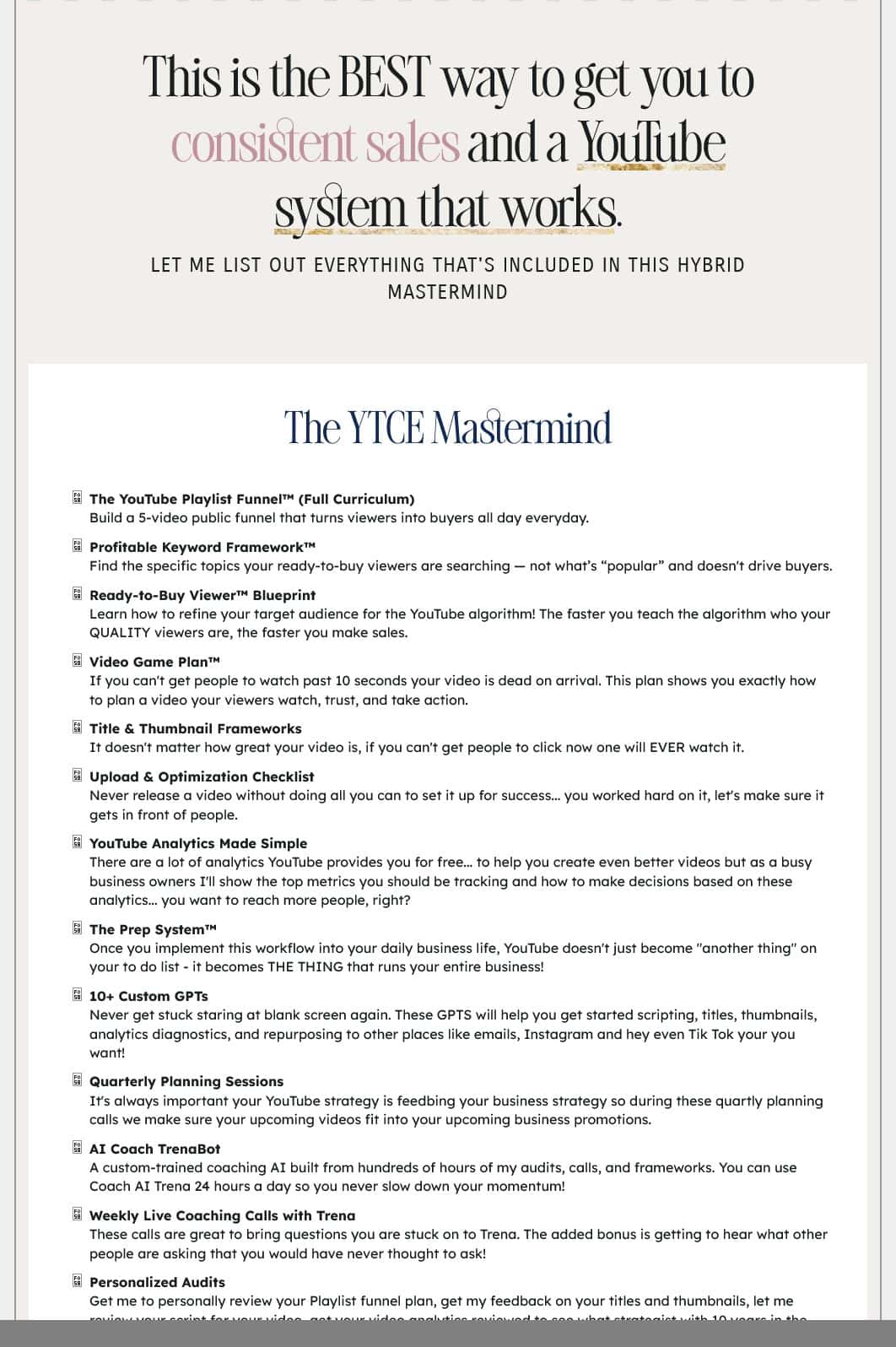 youtube coaching experience 2026 by trena little coupon discount free