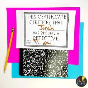 detective classroom transformation worksheets certificate
