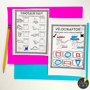 dinosaur classroom transformation recording sheet and challenge