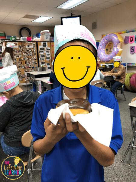 donut shop classroom transformation student eating donut