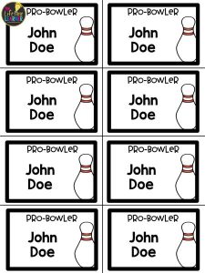 bowling classroom transformation name tags