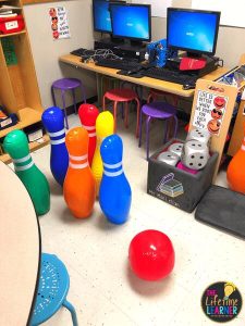 bowling set in action