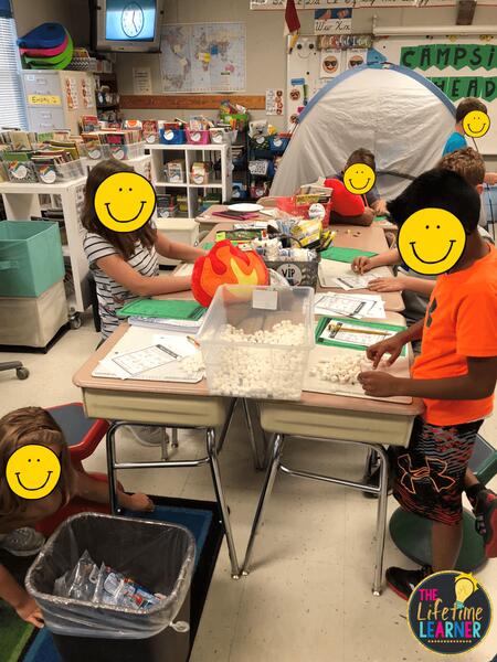 camping classroom transformation students working