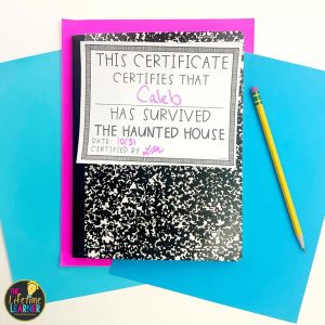 halloween classroom transformation certificate