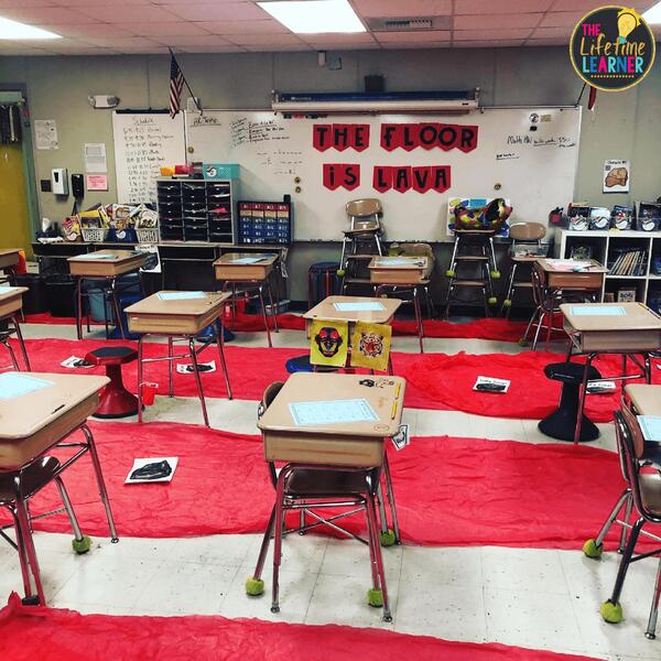 the floor is lava classroom transformation set up