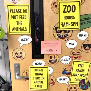 zoo classroom transformation door decor