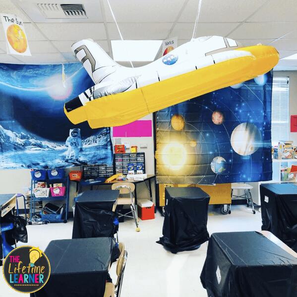 space classroom transformation spaceship float